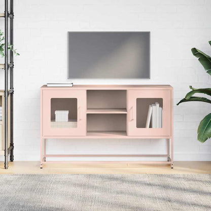 vidaXL Meuble TV rose 100,5x39x60,5 cm acier