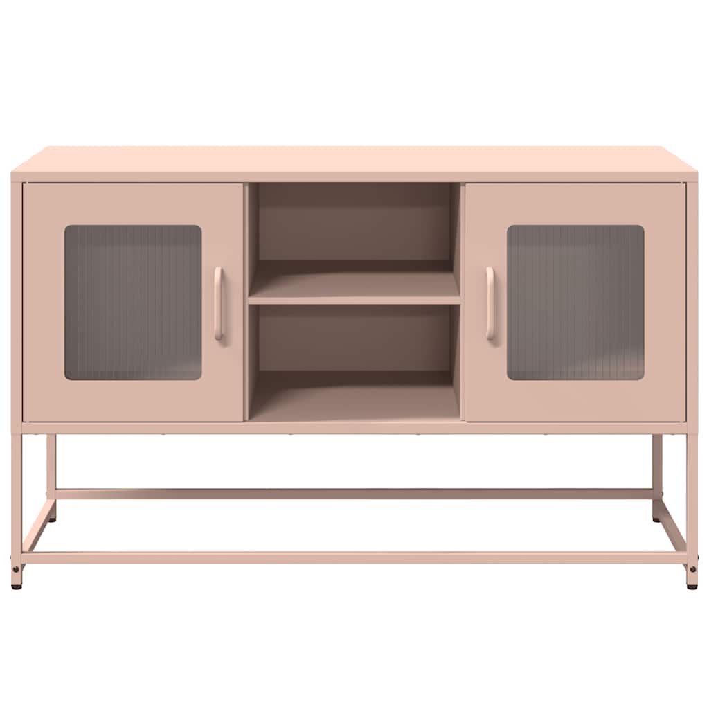 vidaXL Meuble TV rose 100,5x39x60,5 cm acier