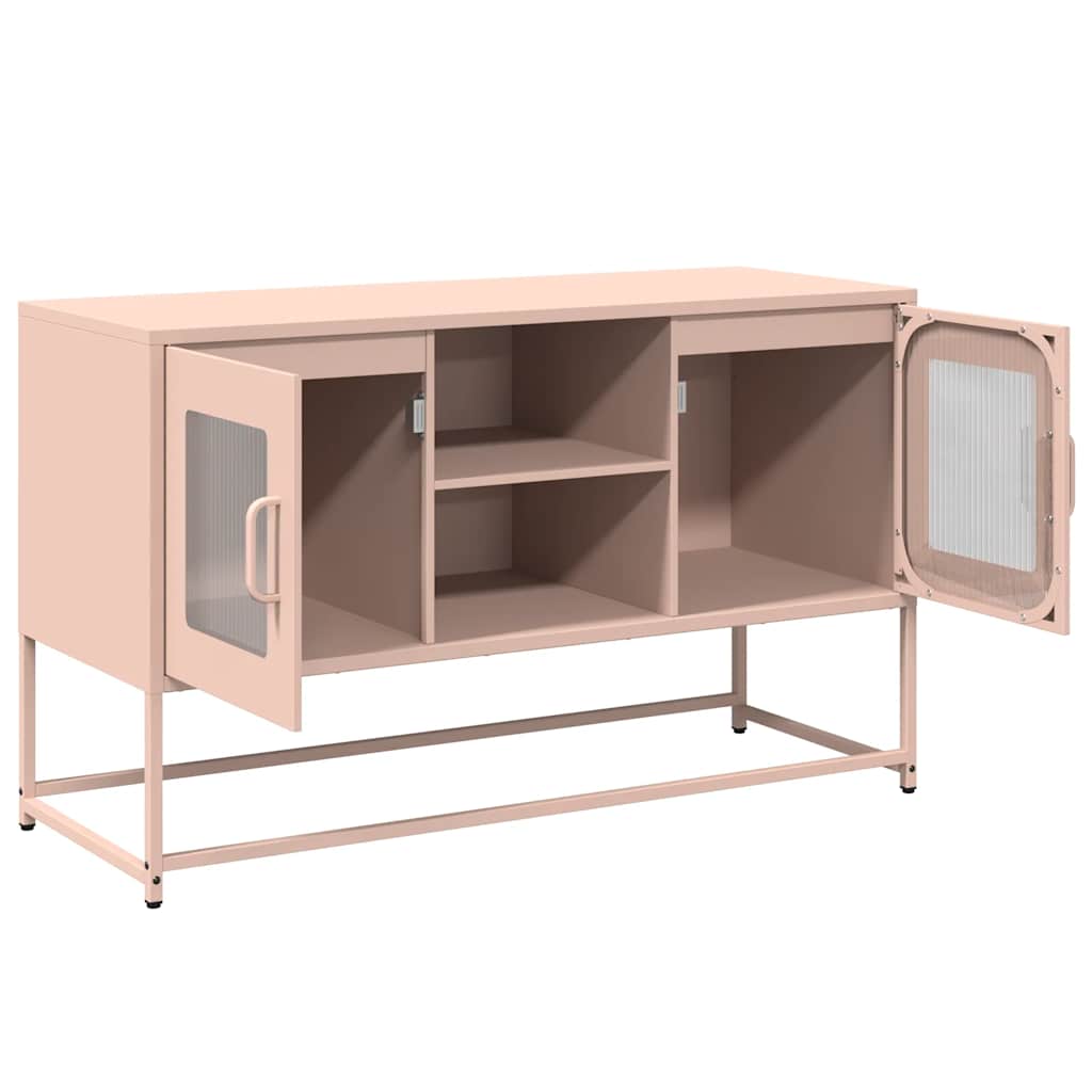 vidaXL Meuble TV rose 100,5x39x60,5 cm acier