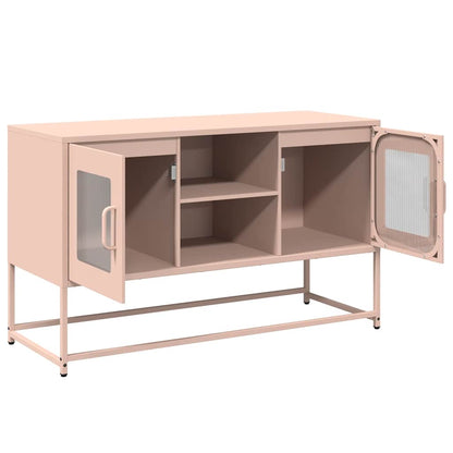 vidaXL Meuble TV rose 100,5x39x60,5 cm acier
