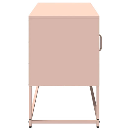 vidaXL Meuble TV rose 100,5x39x60,5 cm acier