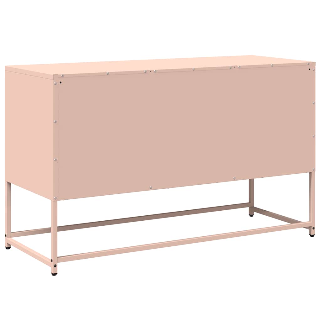 vidaXL Meuble TV rose 100,5x39x60,5 cm acier
