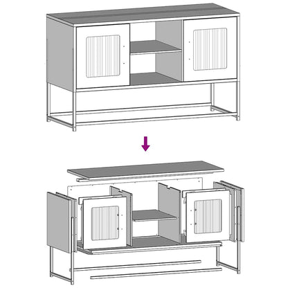 vidaXL Meuble TV rose 100,5x39x60,5 cm acier