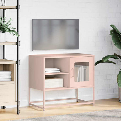 vidaXL Meuble TV rose 68 x 39 x 60,5 cm Acier