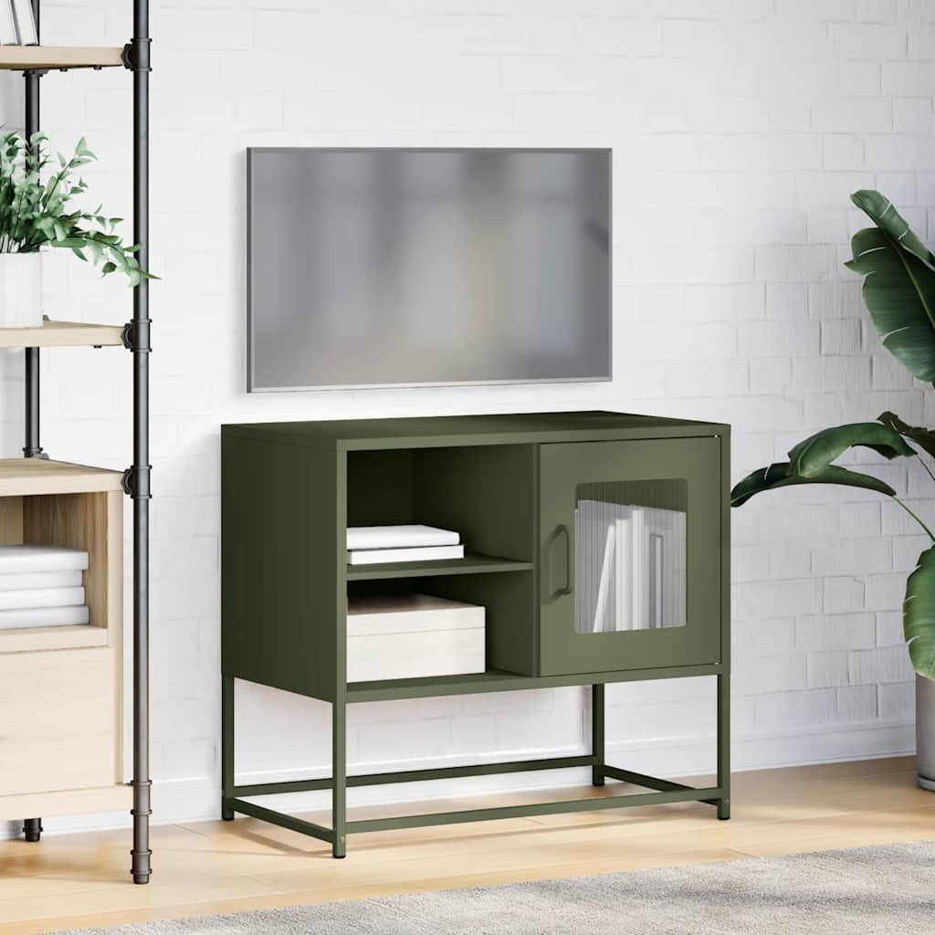 vidaXL TV-Schrank Olivgrün 68x39x60,5 cm Stahl