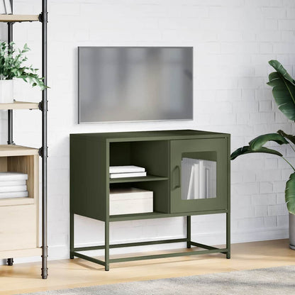 vidaXL TV-Schrank Olivgrün 68x39x60,5 cm Stahl