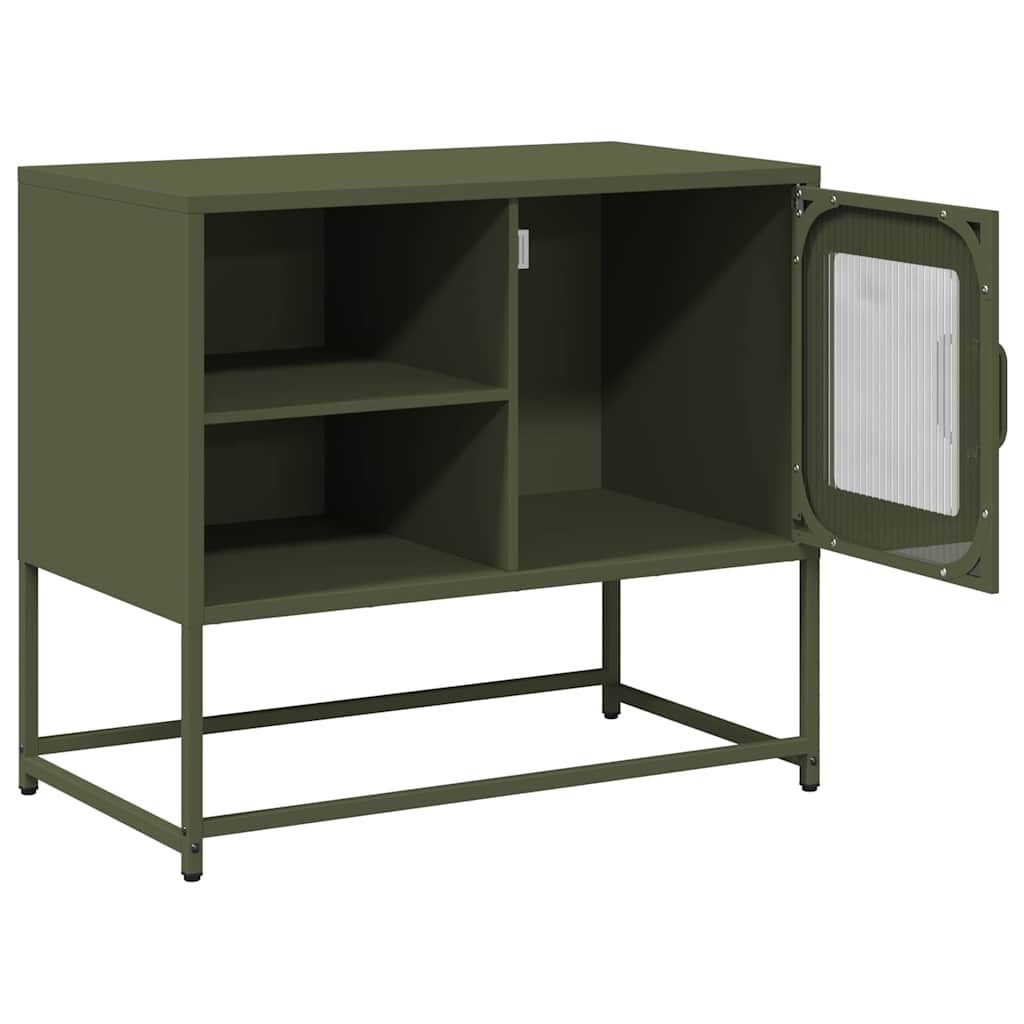 vidaXL TV-Schrank Olivgrün 68x39x60,5 cm Stahl