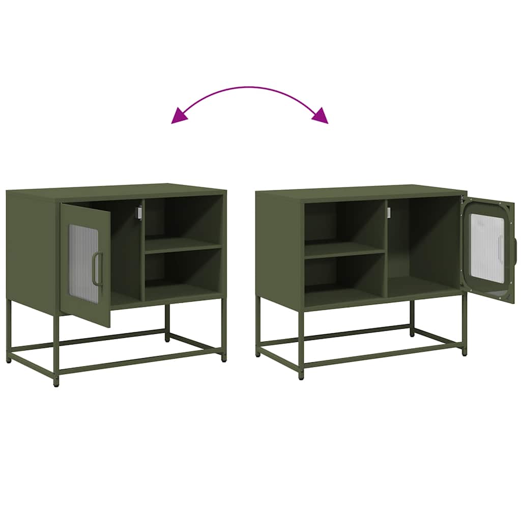 vidaXL TV-Schrank Olivgrün 68x39x60,5 cm Stahl