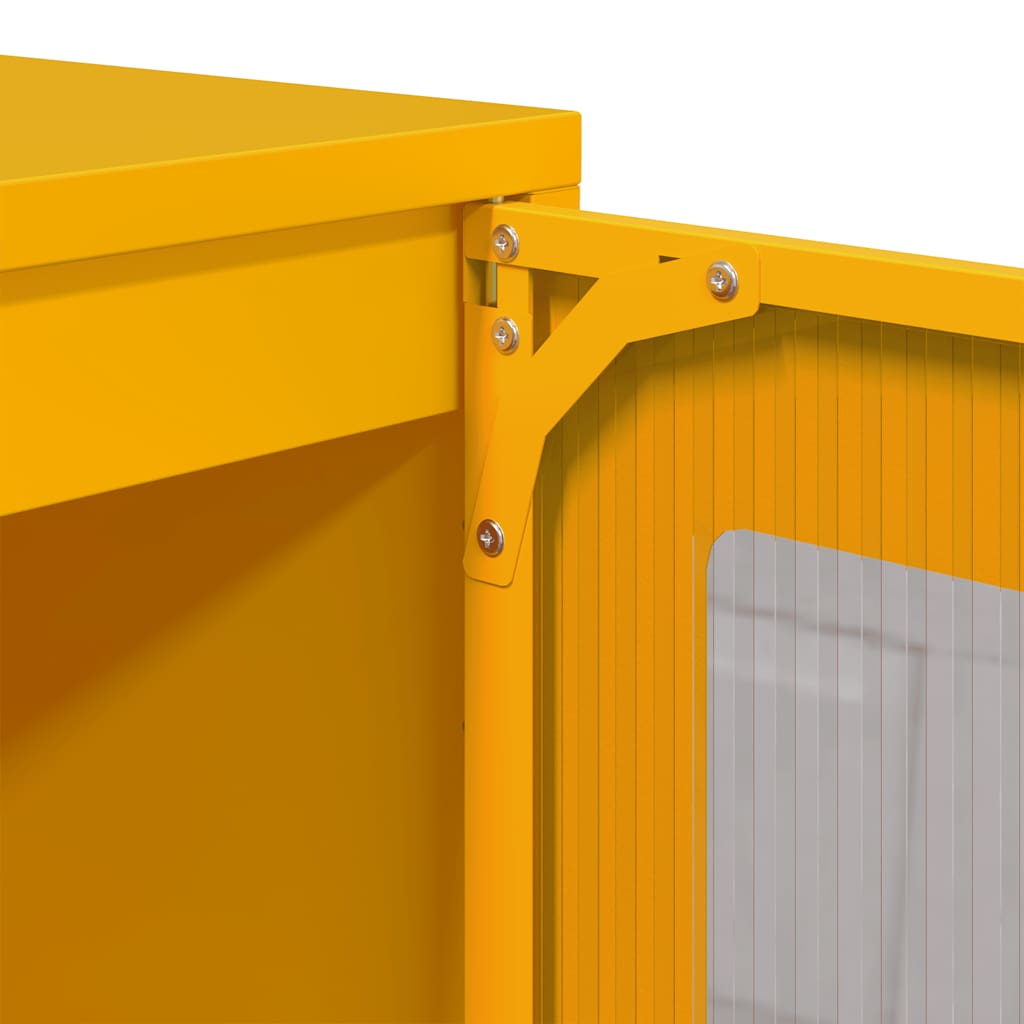 Sideboard Senfgelb 100,5x39x107 cm Kaltgewalzter Stahl