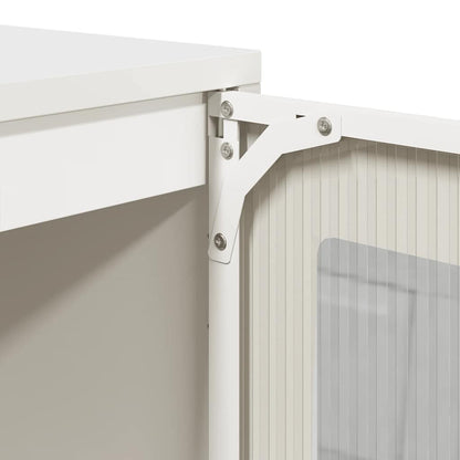 Sideboard Weiß 100,5x39x107 cm Kaltgewalzter Stahl