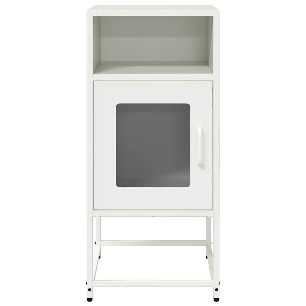 vidaXL Nachttisch Weiß 36x39x78 cm Kaltgewalzter Stahl
