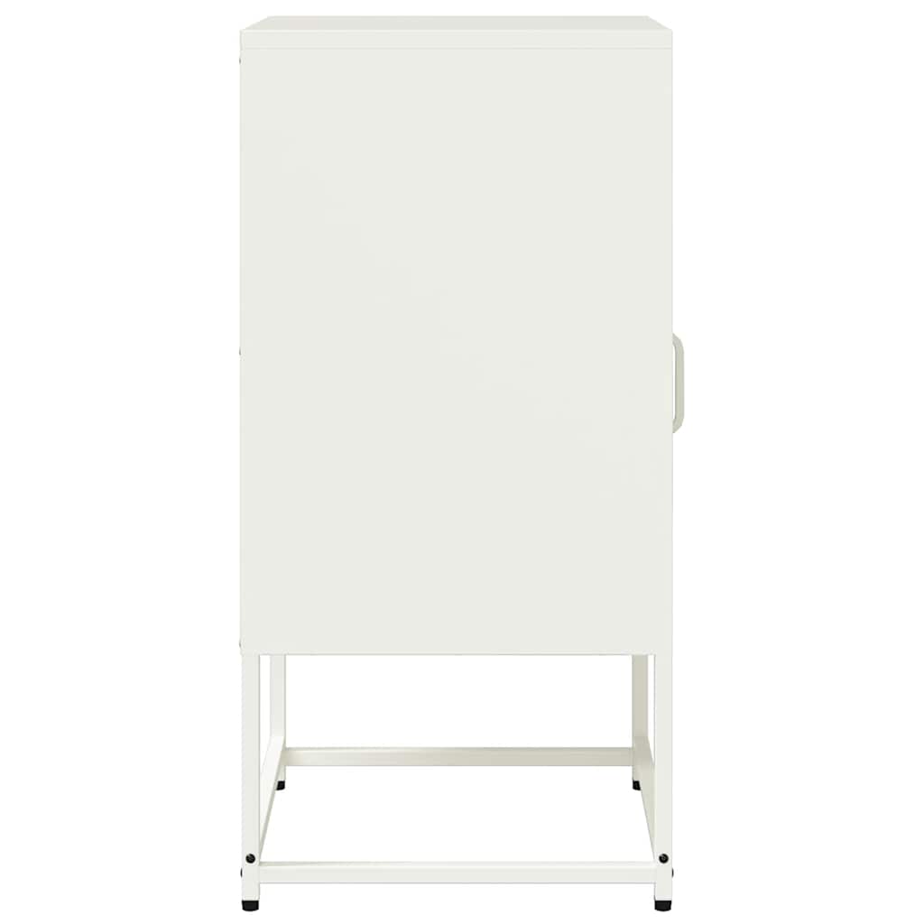vidaXL Nachttisch Weiß 36x39x78 cm Kaltgewalzter Stahl