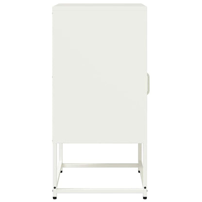 vidaXL Nachttisch Weiß 36x39x78 cm Kaltgewalzter Stahl