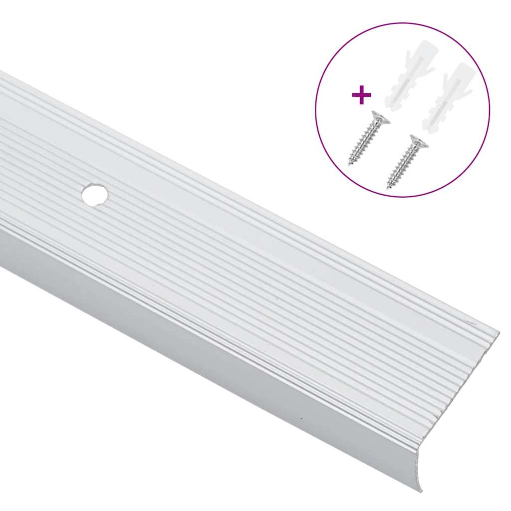 Treppenkantenprofile 10 pcs Silber 67 x 3.5 x 3 cm Aluminium