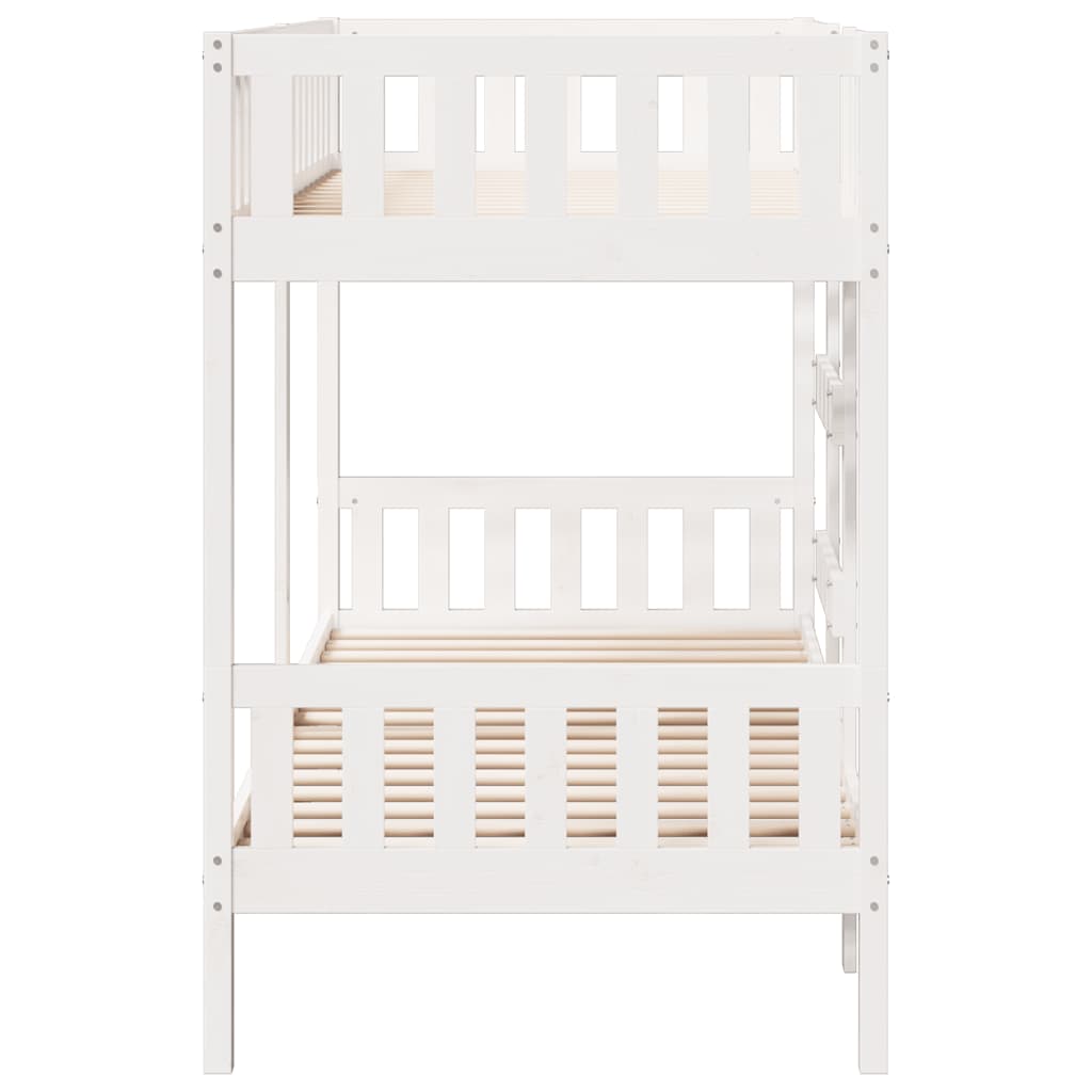 Etagenbett Weiß 75x190 cm Massivholz Kiefer