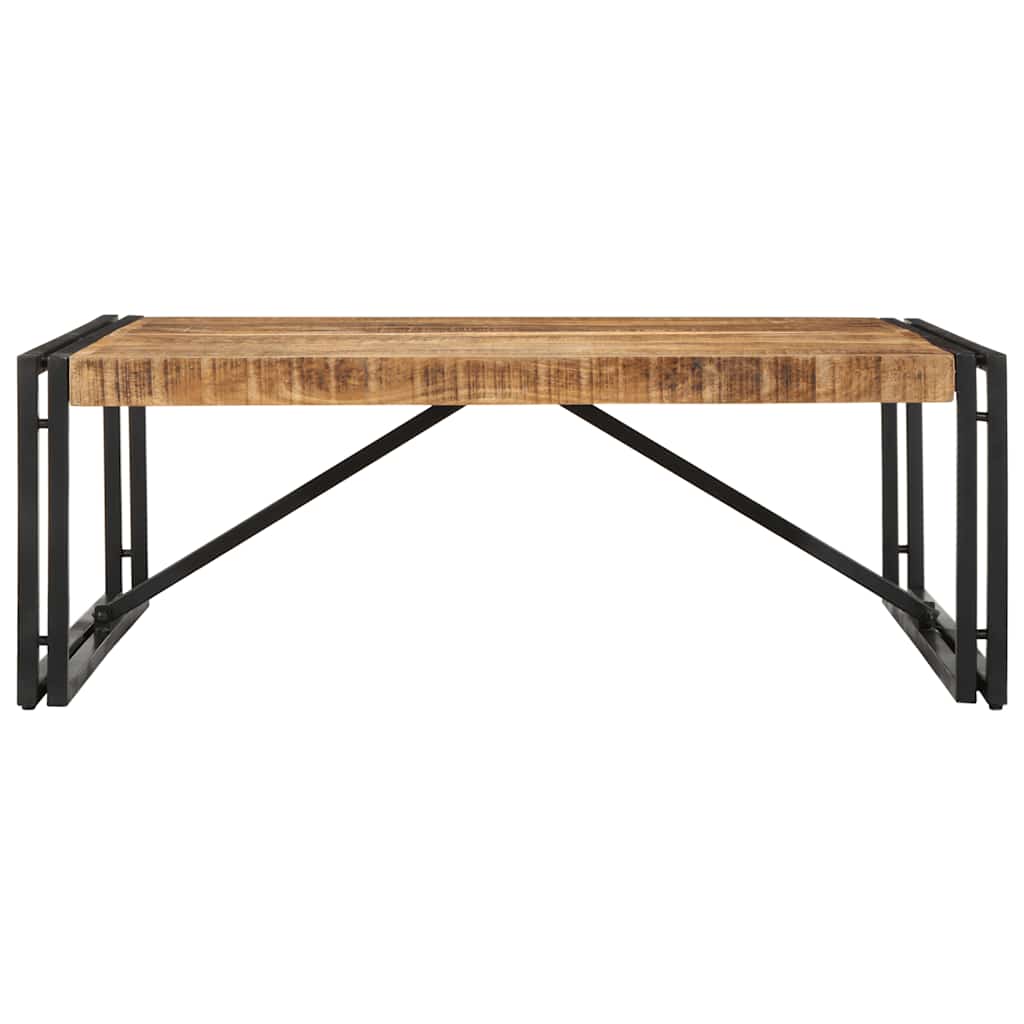 vidaXL Couchtisch 100x100x35 cm Raues Massivholz Mango