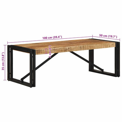 vidaXL Couchtisch 100x50x35 cm Raues Massivholz Mango