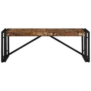 vidaXL Couchtisch Mehrfarbig 100x50x35 cm Altholz Massivholz