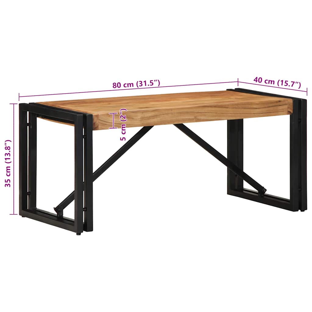 vidaXL Couchtisch 80x40x35 cm Massivholz Akazie