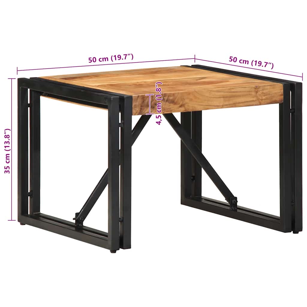 vidaXL Couchtisch 50x50x35 cm Massivholz Akazie
