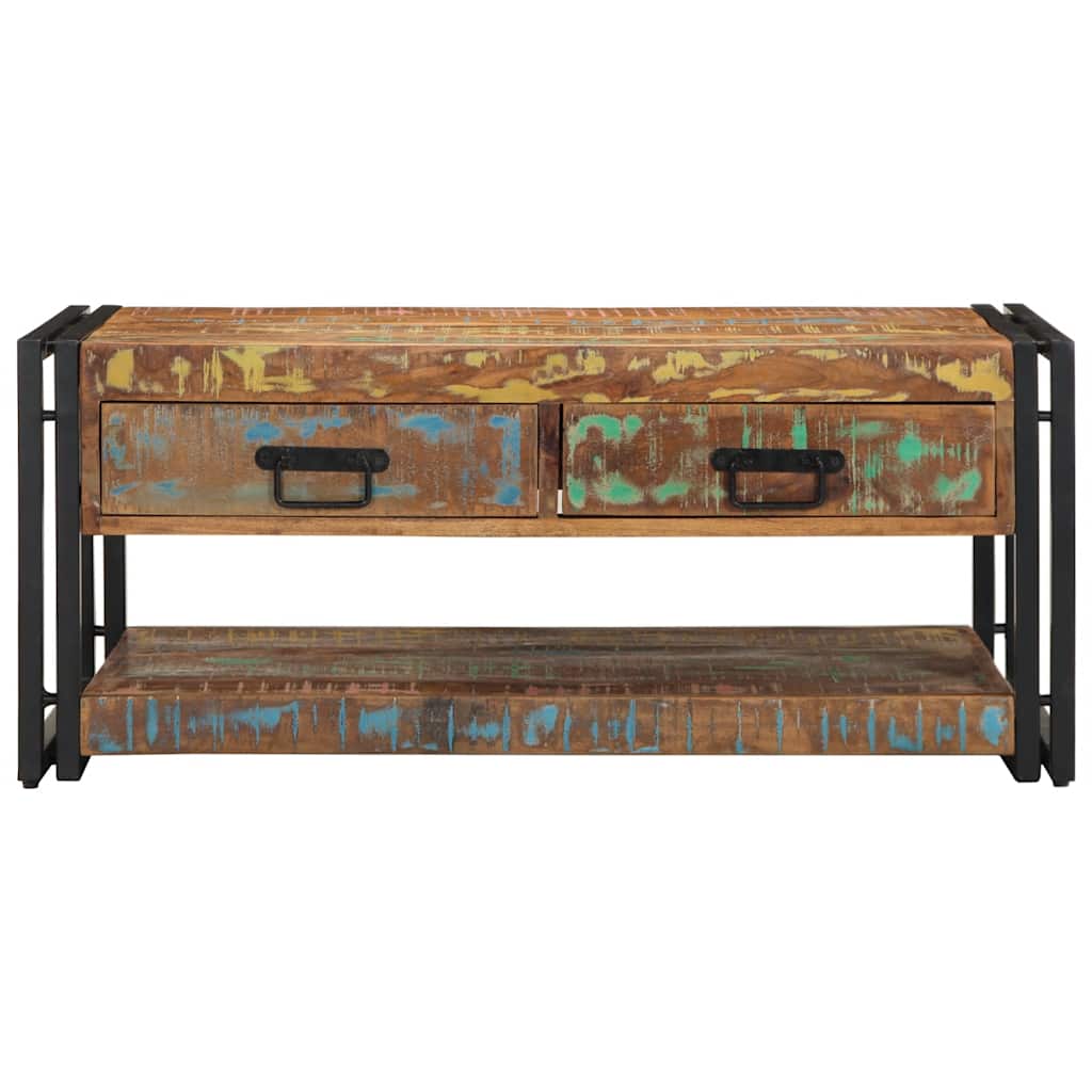 vidaXL Couchtisch Mehrfarbig 90x50x38 cm Altholz Massiv