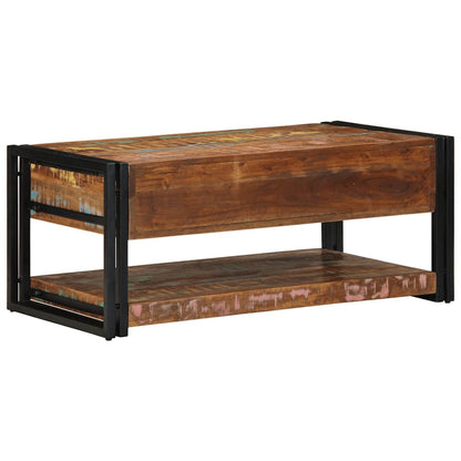 vidaXL Couchtisch Mehrfarbig 90x50x38 cm Altholz Massiv
