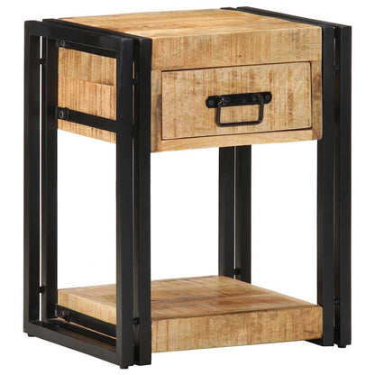 vidaXL Nachttisch 40x35x50 cm Raues Massivholz Mango