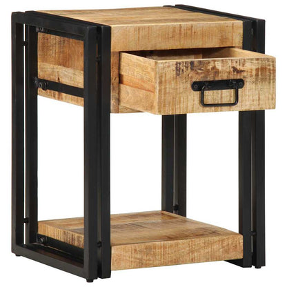 vidaXL Nachttische 2 Stk. 40x35x50 cm Raues Massivholz Mango