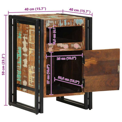vidaXL Nachttisch 40x40x59 cm Altholz Massivholz
