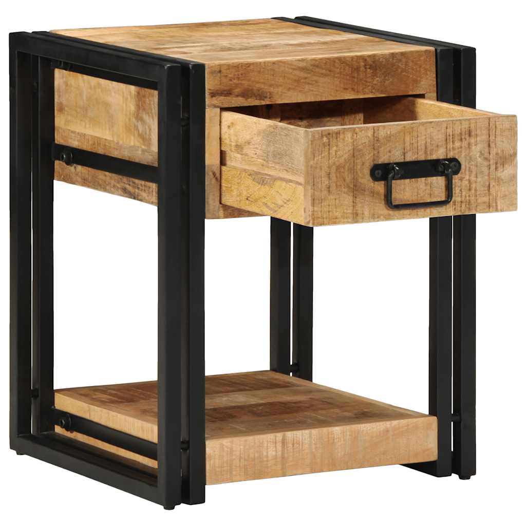 vidaXL Nachttisch 40x40x50 cm Raues Mango-Massivholz