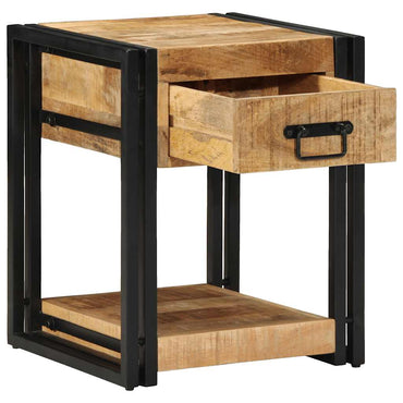 vidaXL Nachttisch 40x40x50 cm Raues Mango-Massivholz