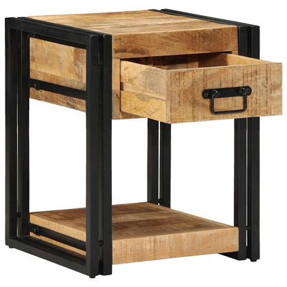 vidaXL Nachttisch 40x40x50 cm Raues Mango-Massivholz