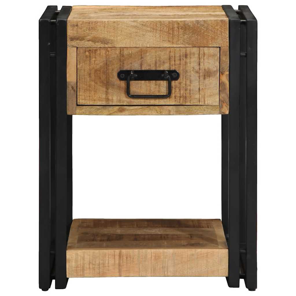 vidaXL Nachttisch 40x40x50 cm Raues Mango-Massivholz