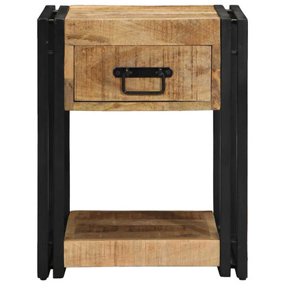 vidaXL Nachttisch 40x40x50 cm Raues Mango-Massivholz