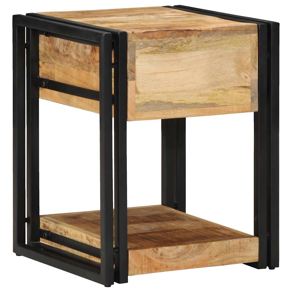 vidaXL Nachttisch 40x40x50 cm Raues Mango-Massivholz