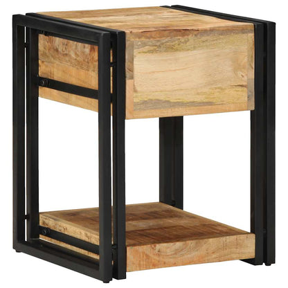 vidaXL Nachttisch 40x40x50 cm Raues Mango-Massivholz