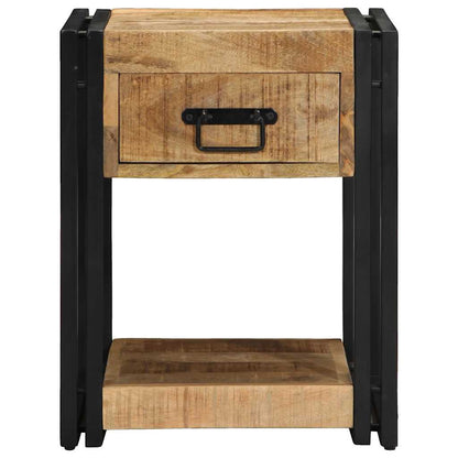 vidaXL Nachttische 2 Stk. 40x40x50 cm Raues Massivholz Mango