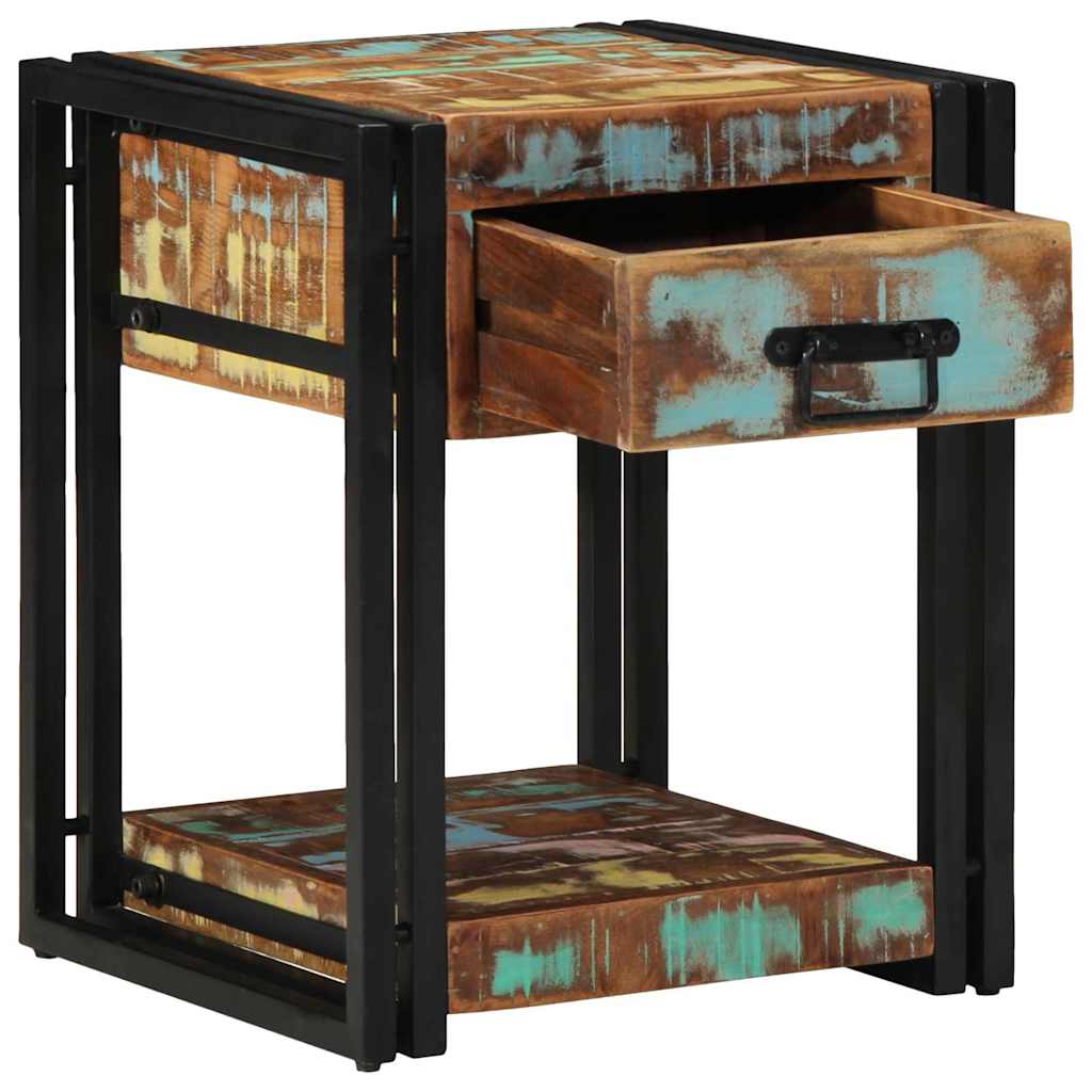 vidaXL Nachttisch Mehrfarbig 40 x 40 x 50 cm Massives Altholz