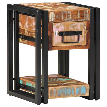 vidaXL Nachttisch 2 pcs Mehrfarbig 30 x 30 x 40 cm Massives Altholz