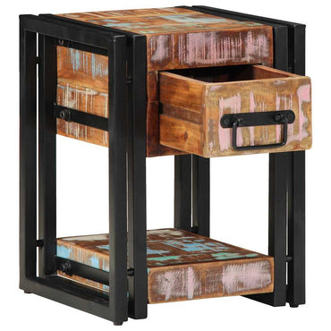 vidaXL Nachttisch 2 pcs Mehrfarbig 30 x 30 x 40 cm Massives Altholz