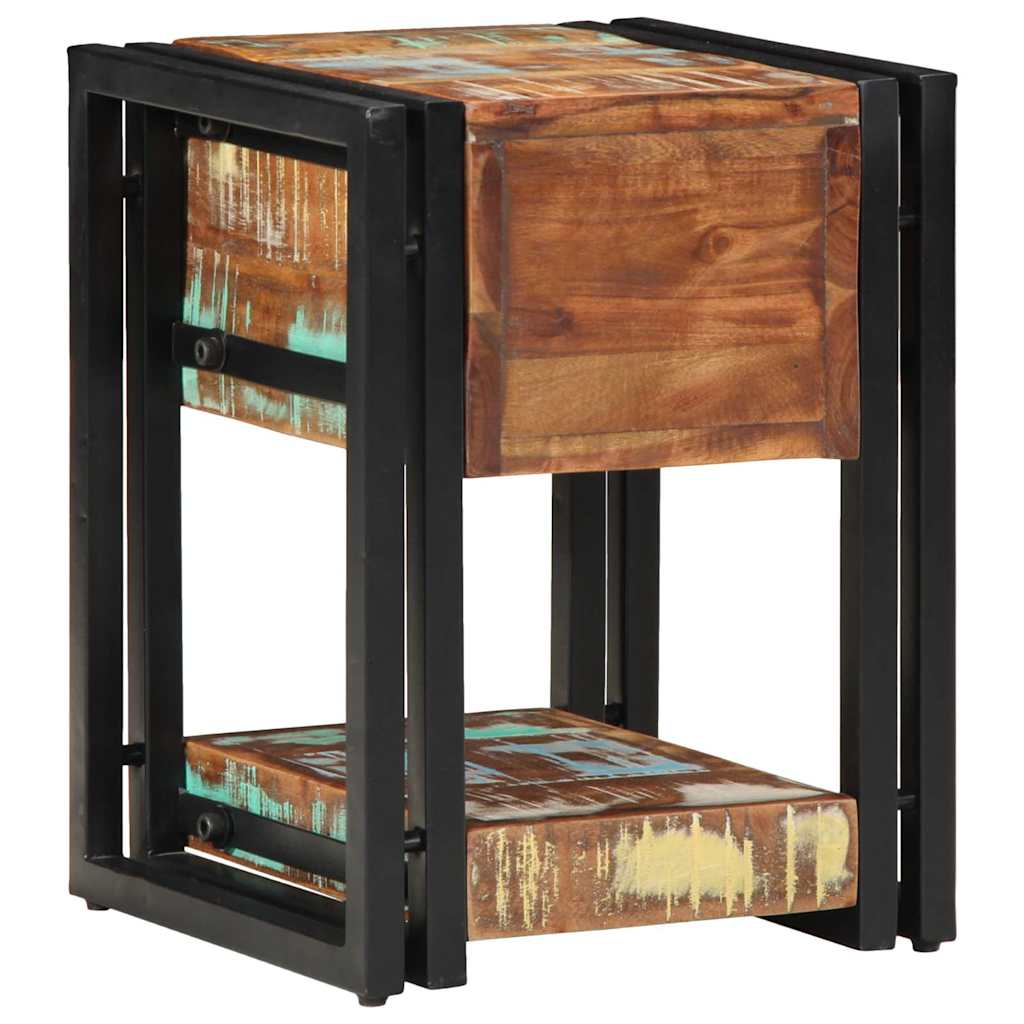 vidaXL Nachttisch 2 pcs Mehrfarbig 30 x 30 x 40 cm Massives Altholz
