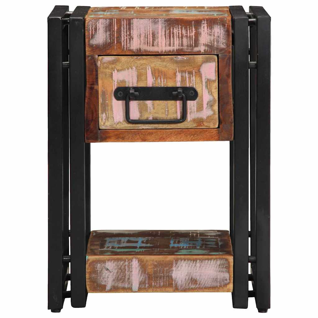 vidaXL Nachttisch 2 pcs Mehrfarbig 30 x 30 x 40 cm Massives Altholz
