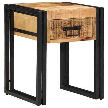 vidaXL Table d'appoint avec tiroirs 40 x 40 x 50 cm Bois de manguier massif
