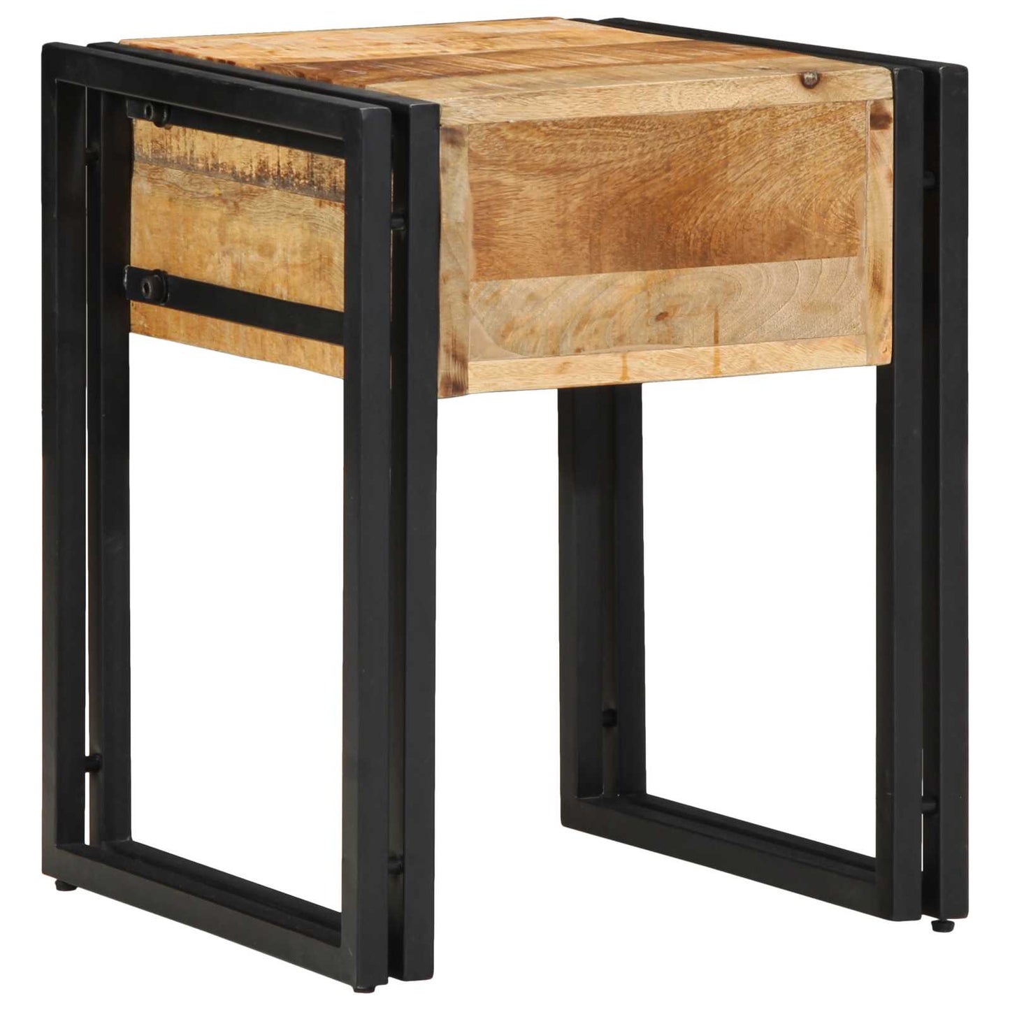 vidaXL Table d'appoint avec tiroirs 40 x 40 x 50 cm Bois de manguier massif