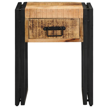 vidaXL Table d'appoint avec tiroirs 40 x 40 x 50 cm Bois de manguier massif