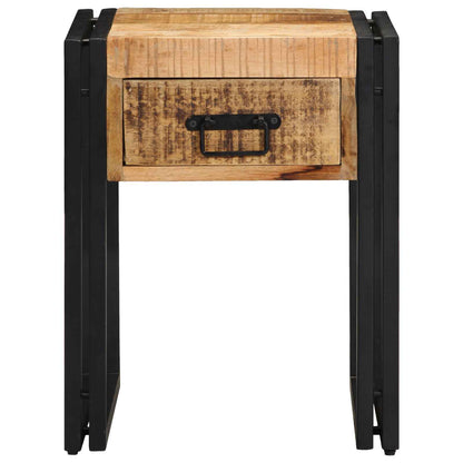 vidaXL Table d'appoint avec tiroirs 40 x 40 x 50 cm Bois de manguier massif