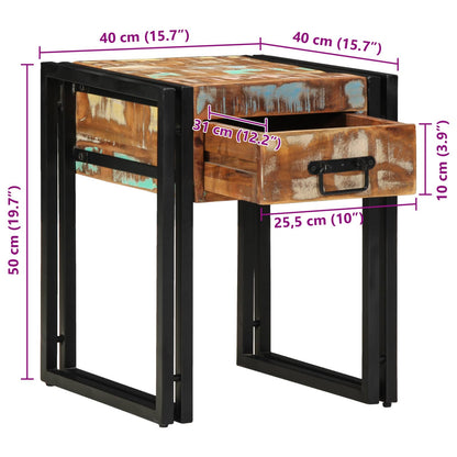 vidaXL Table d'appoint 40 x 40 x 50 cm Bois massif recyclé