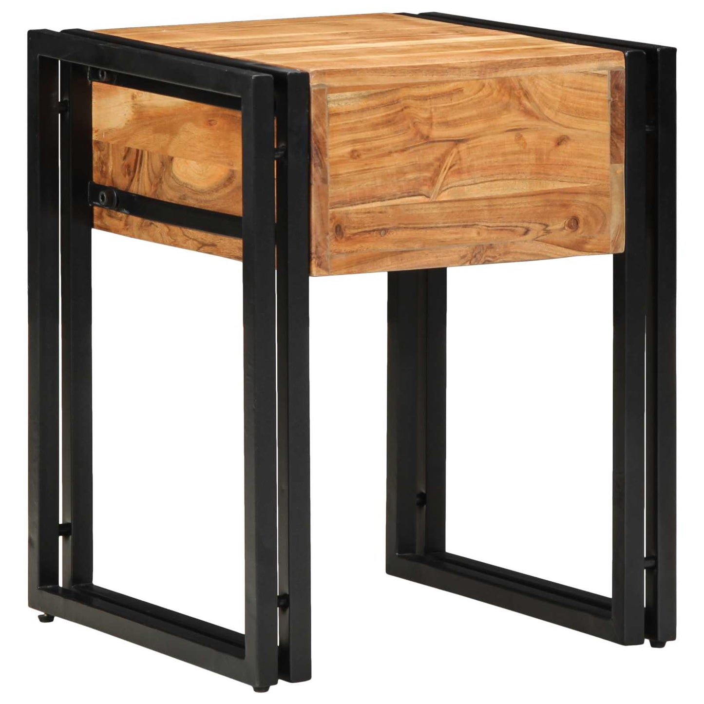 vidaXL Table d'appoint avec tiroirs 40 x 40 x 50 cm Bois d'acacia massif