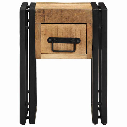 vidaXL Table d'appoint avec tiroirs 30 x 30 x 40 cm Bois de manguier massif