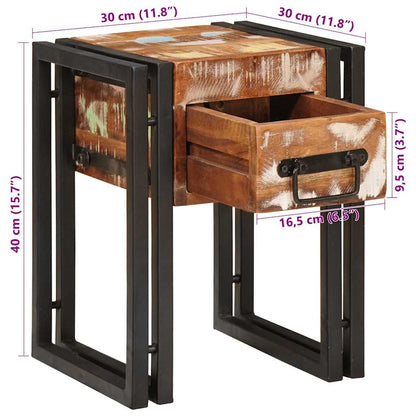 vidaXL Beistelltisch 30 x 30 x 40 cm Massives upgecyceltes Holz